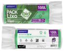 SACO DE LIXO BIOBAGS 100 LITROS VERDE (75X105 CM) - FARDO COM 10 ROLOS (15 UND POR ROLO)