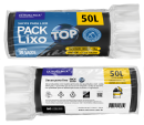 SACO DE LIXO TOP 50 LITROS PRETO (63X80 CM) - FARDO COM 10 ROLOS (30 UND POR ROLO)