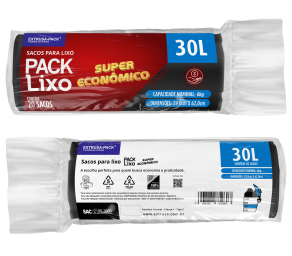 PACK LIXO SUPER ECONOMICO 30 LITROS PRETO FarDo com 20 rolos (20 UN por rolo) PACK LIXO SUPER ECONOMICO 30 LITROS PRETO FarDo com 20 rolos (20 UN por rolo)