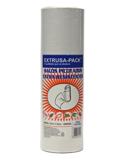 SACO PICOTADO B2 SOLDA FUNDA 30 X 38 - FARDO COM 06 ROLOS (320 SACOS POR ROLO)