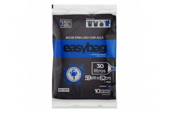 SACO PLASTICO EASY BAG EMBALADO 30 Litros FarDo com 20 rolos (10 UN por rolo)