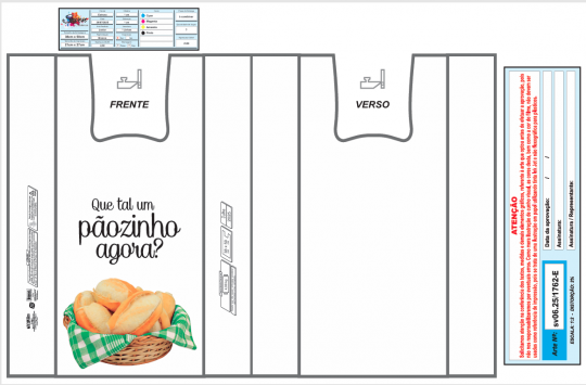 SACOLA IMPRESSA-B5 PAES E DOCES 38 X 50 - PACOTE COM 02 QUILOS